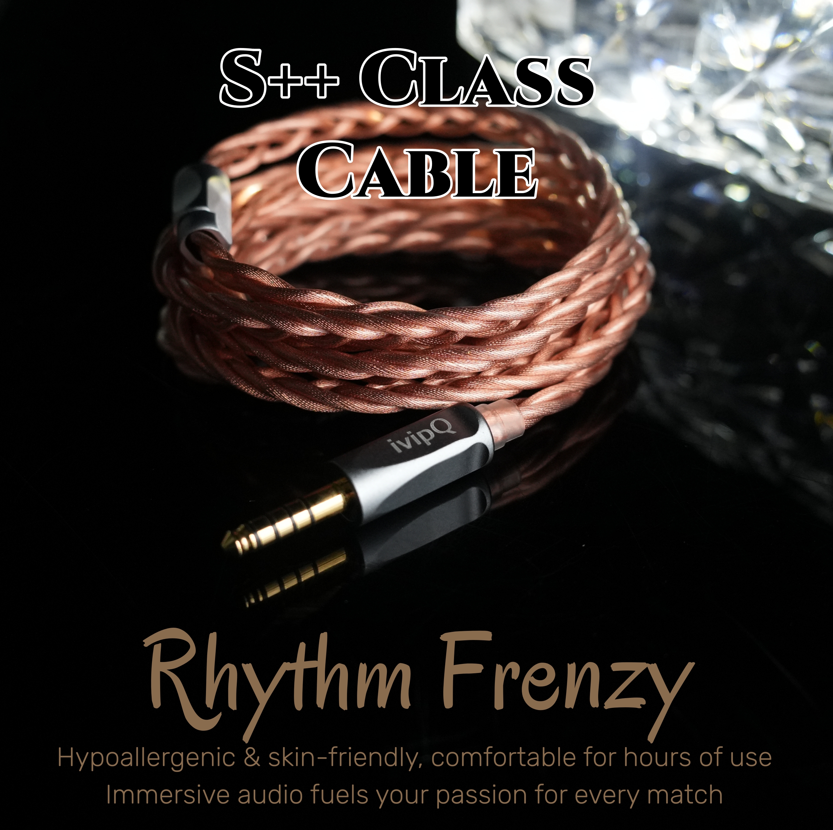 IvipQ-570 Rhythm Frenzy HIFI IEM ケーブル クラス S 0.78-2PIN デュアル 3.5mm インイヤーモニター用 JUZEAR X Z HIFIMAN Ananda