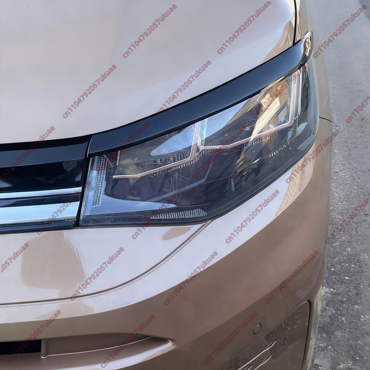 2 個 ABS グロスブラックヘッドライトまぶた眉毛 VW キャディー MK5 カーゴ用