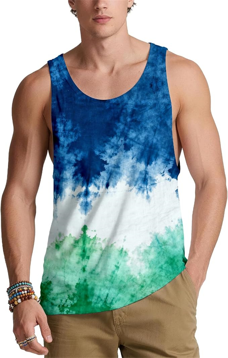 ハワイアン男性タンクトップ筋肉ノースリーブ Tシャツ 2026 新ファッションホリデービーチ Tシャツカジュアル夏ヤシの木男性ベストトップス