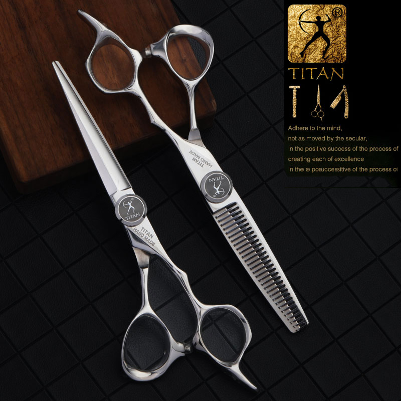 TITAN プロ美容師はさみ理容はさみ理髪ヘアカット間伐セット 5.5 6.0 インチ Japan440C 鋼
