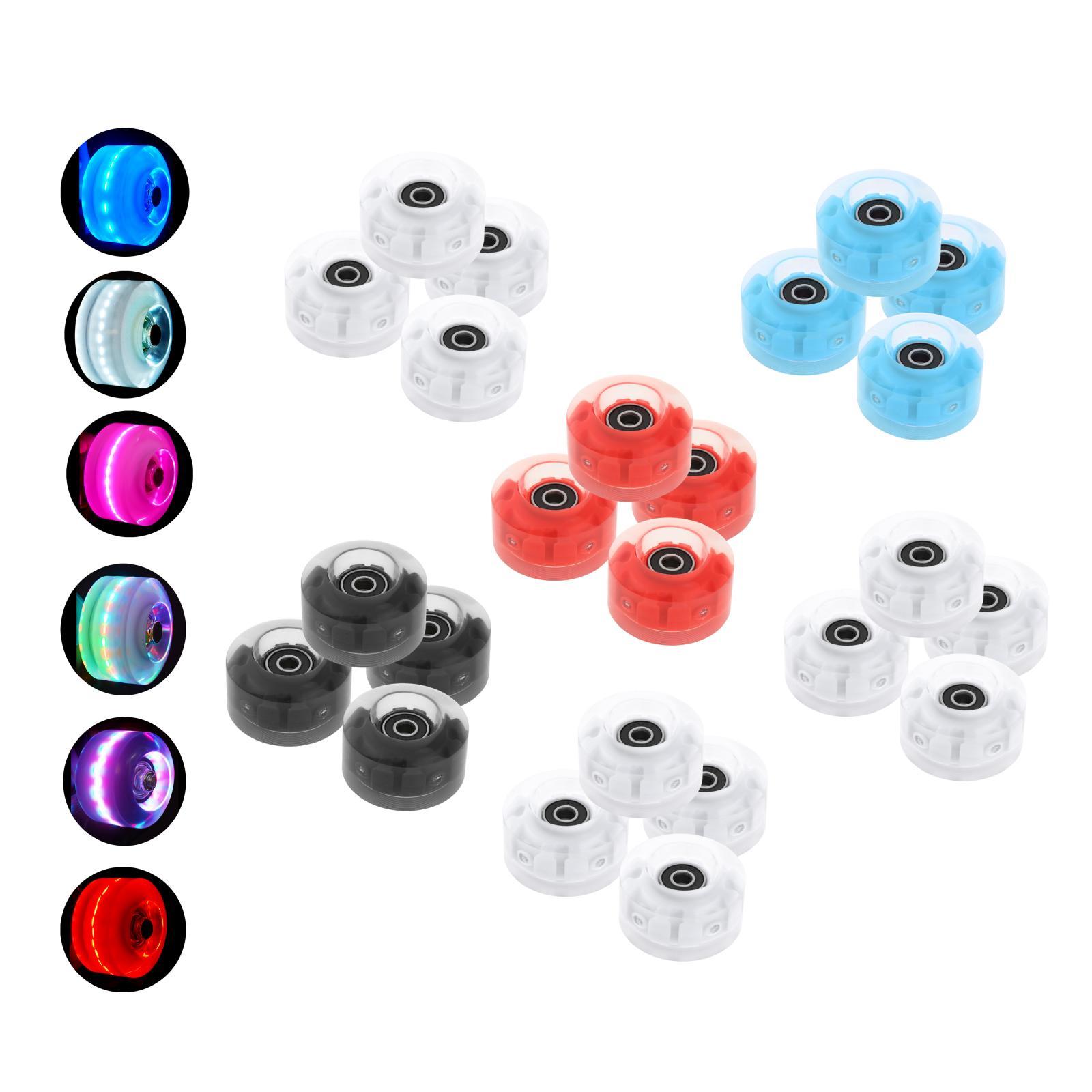 Indoor Outdoor Roller Skate Wheels Luminous PU with Free Rolling Bearings for Quad Skate Training