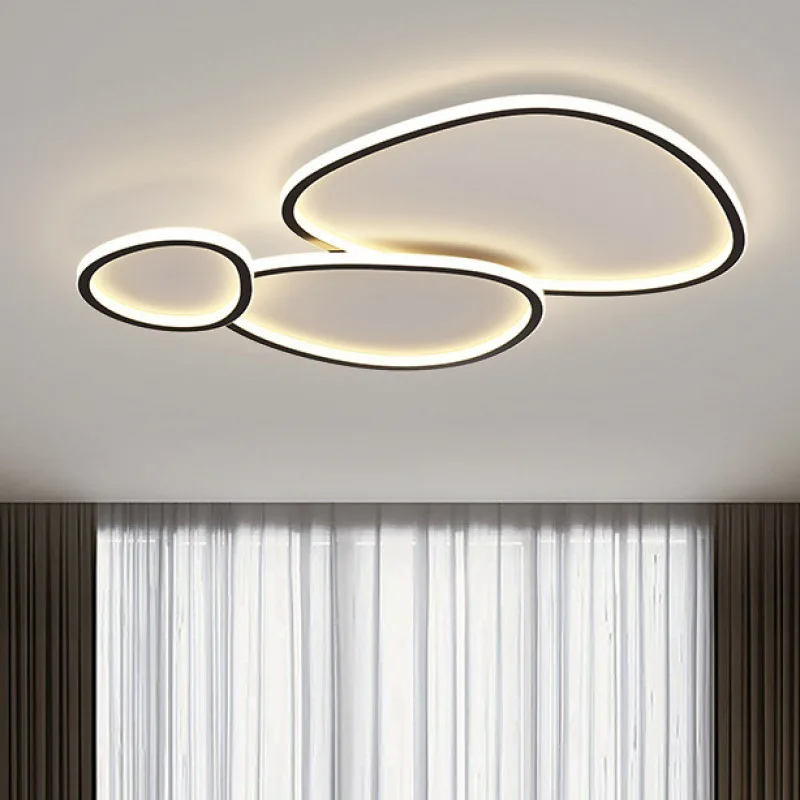 北欧ミニマリスト白黒 LED シーリングライトリビングルームキッチンレストラン学習ランプ屋内装飾調光可能な照明器具