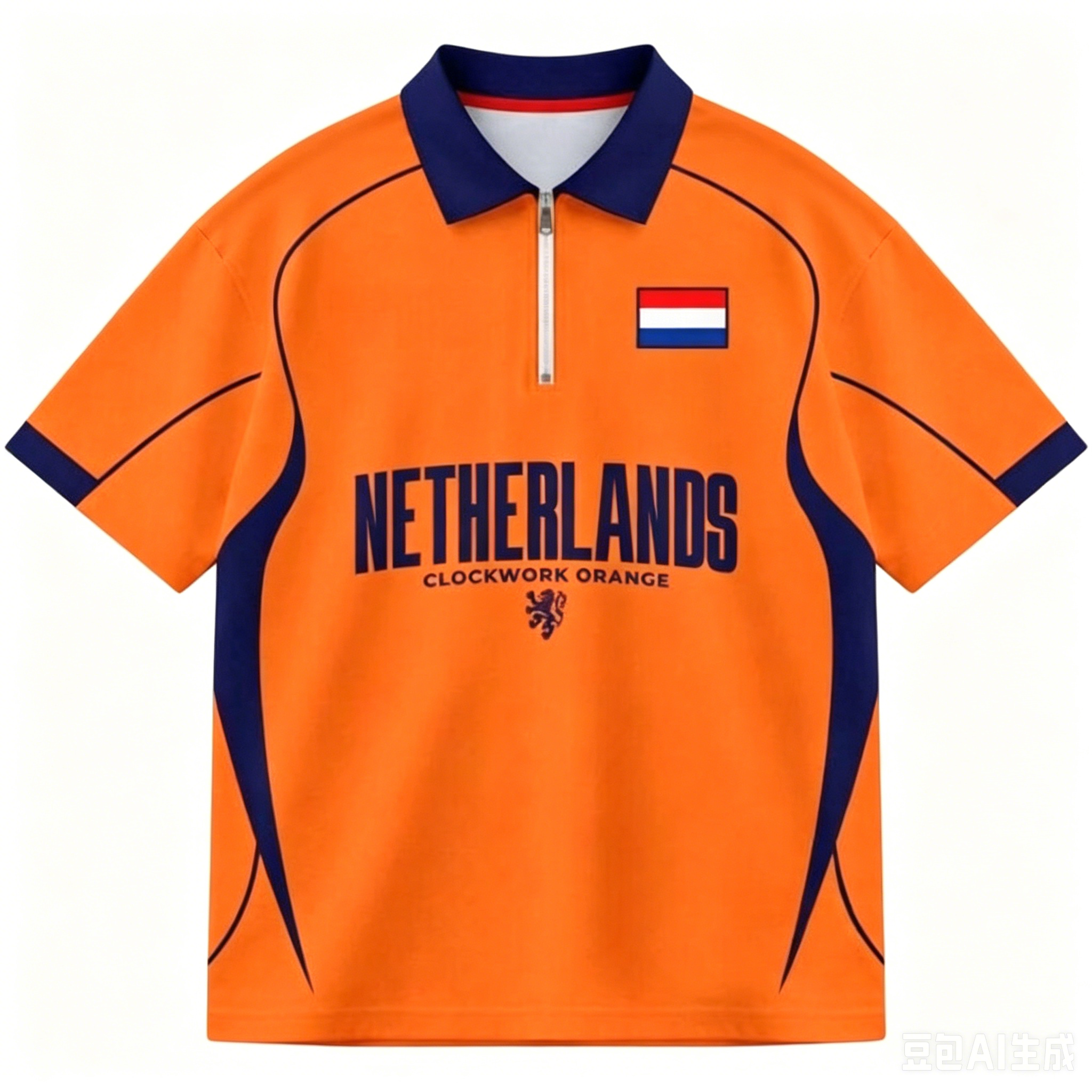 2026 オランダ ファン ユニフォーム サッカー プリント通気性ジッパー ポロシャツ サッカー T シャツはファンの必需品です