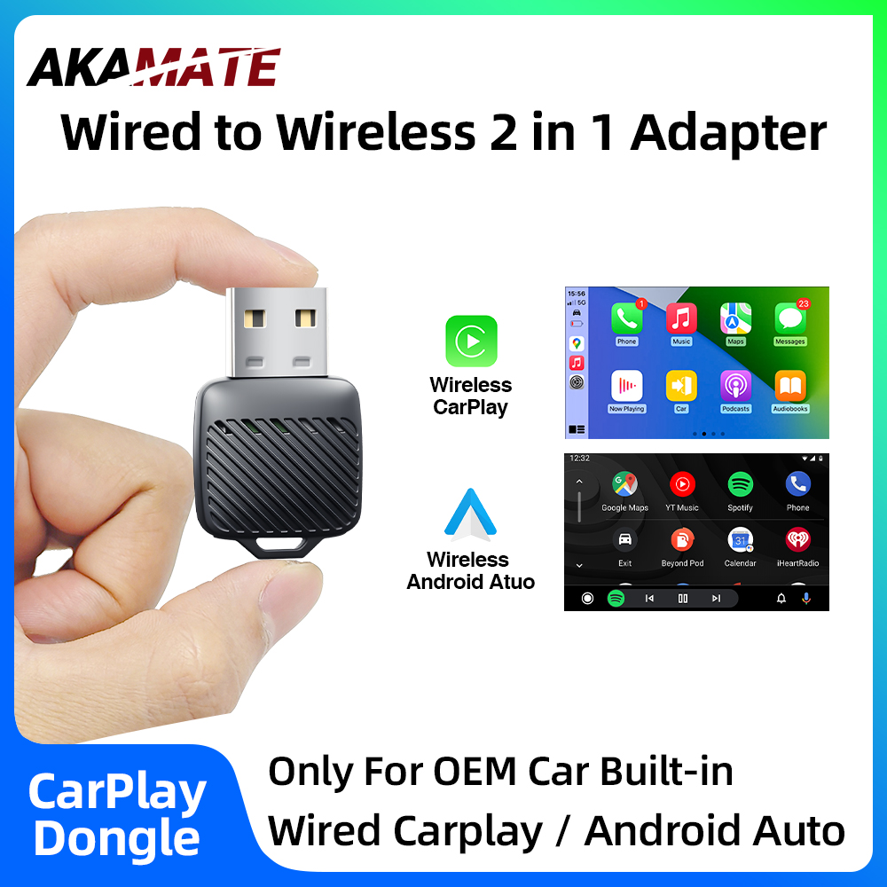 VW トヨタ アウディ用ワイヤレス Mini CarPlay アダプター OEM 有線 - ワイヤレス CarPlay Android Auto Type-C USB プラグアンドプレイ ドングル