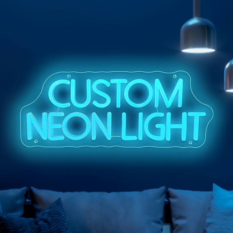 名前/テキスト/ロゴに対応したパーソナライズされた LED ネオンサイン - 6 サイズの USB 電源ウォールライト