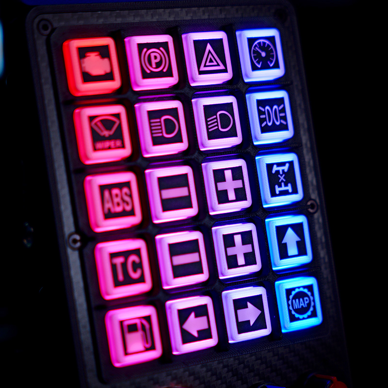 PC Simracing 用 RGB ボタン ボックス EuroTruck Logitech Thrustmaster Fanatec Simagic MOZA 用多機能計器センター ボックス