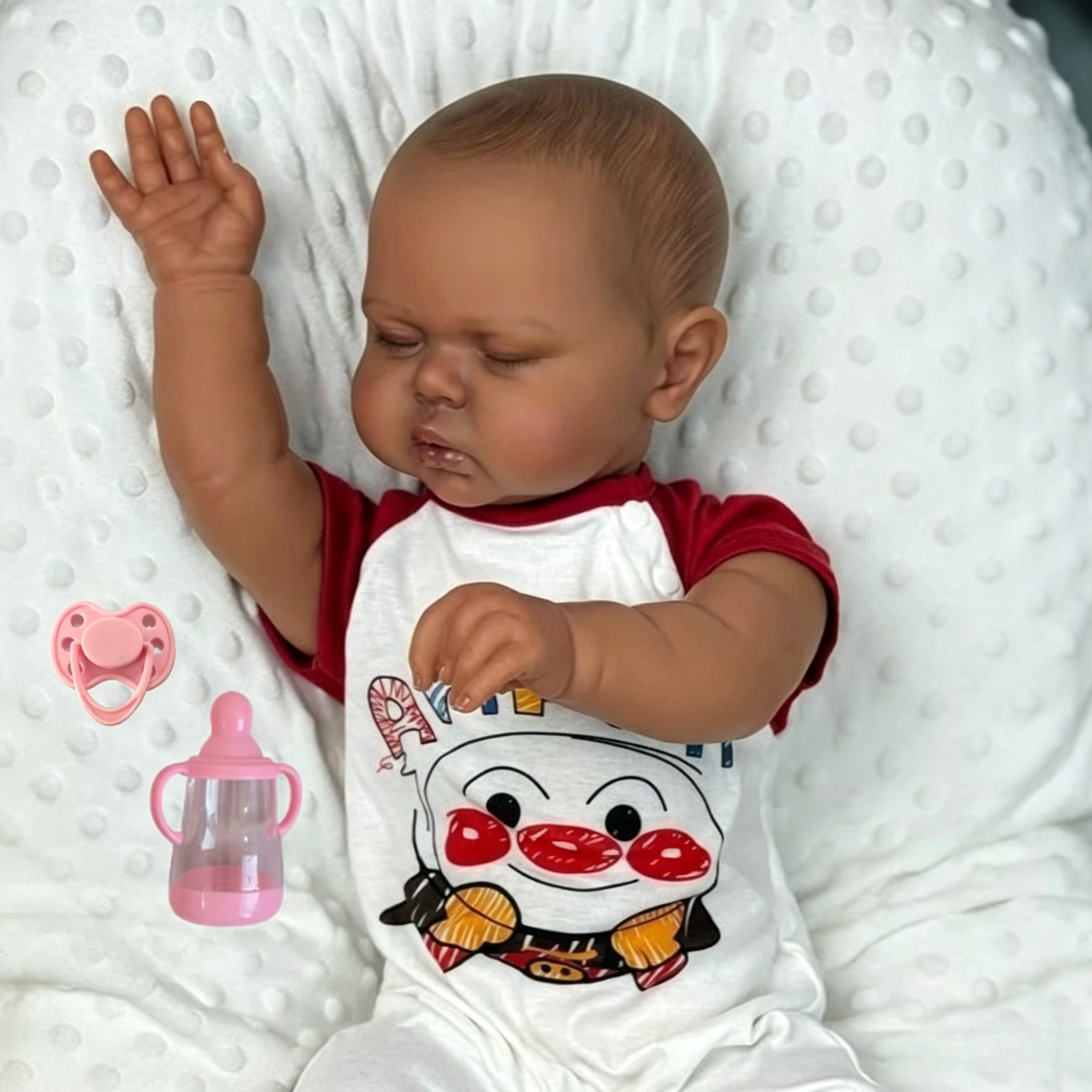 BZDOLL 60cm 24インチ 大きな眠っているリボーンドール、ブラック