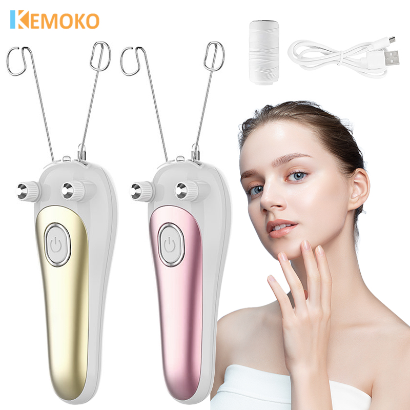 電気コットンスレッディング脱毛器女性ポータブル無痛顔ボディ脱毛ツールボディ脚アーム充電式