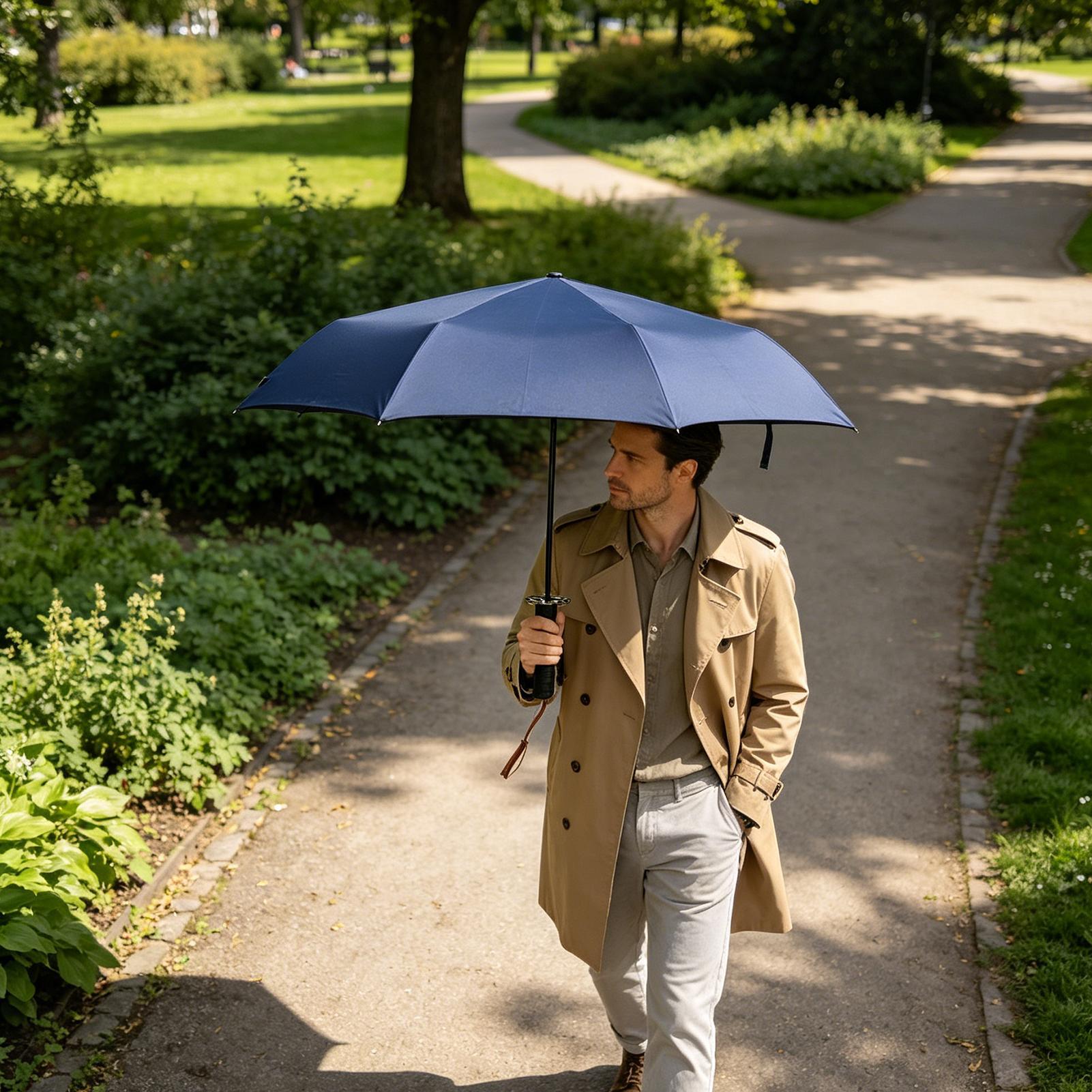 自動傘防風抗 UV シェードハンドル付き厚み傘自動開閉男性女性雨太陽旅行