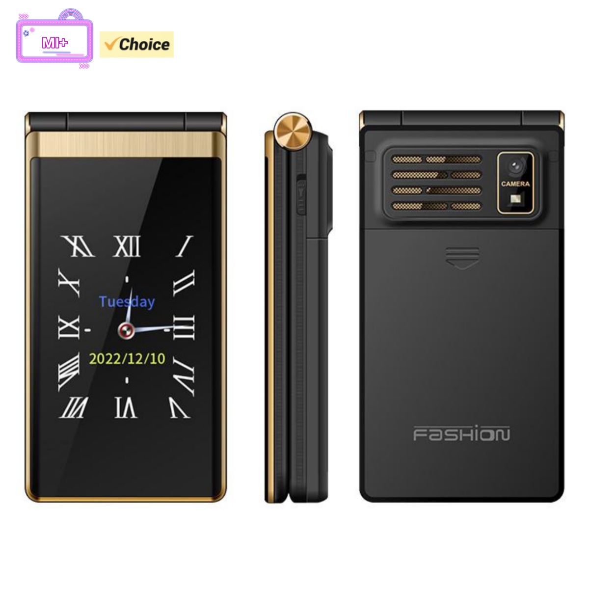 M1 YEEMI フリップフォン デュアルディスプレイ デュアル SIM カード 4G 携帯電話 LED ライト 大きなキーボード 大声 1800mAh 高齢者向け携帯電話
