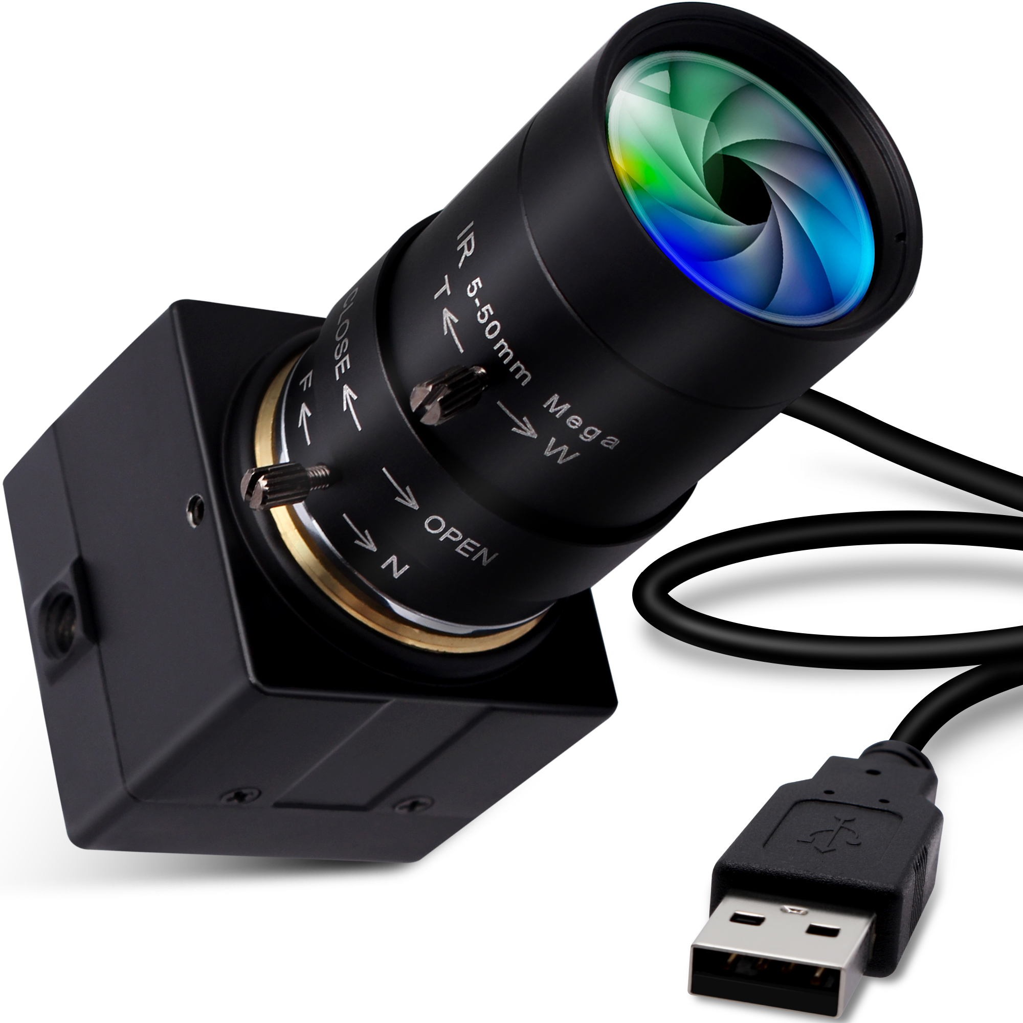 ELP 8MP 4K 3264X2448 IMX179 USB ウェブカメラ 5-50 ミリメートルバリフォーカル CS レンズ Hd USB 産業用ミニケース内部監視 USB カメラ