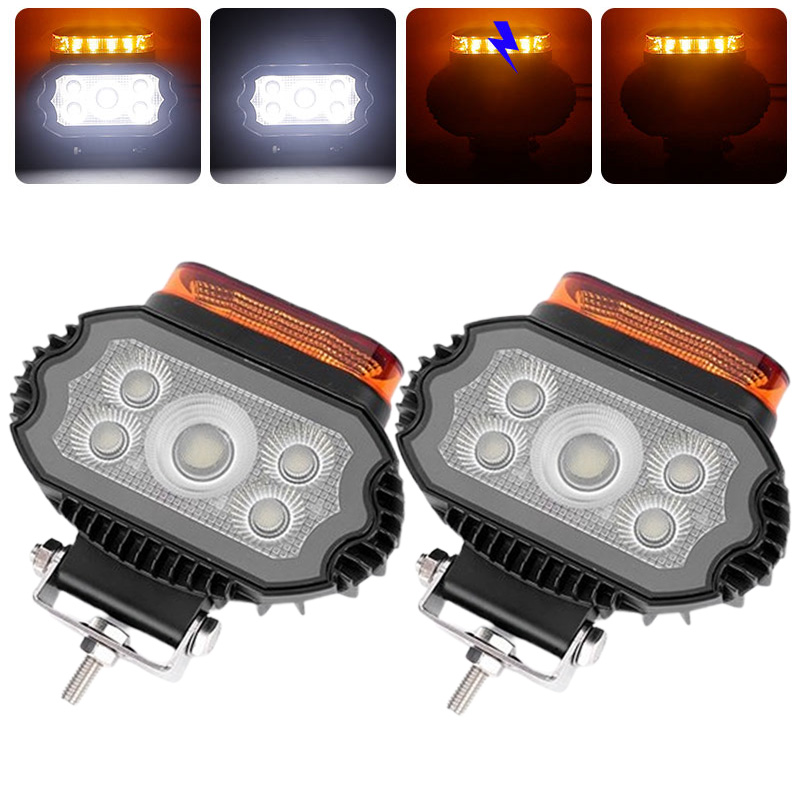 5 インチ 36 ワットオフロード LED 警告灯フラッシュワークランプスカニアケンワースピータービルトボルボマントラックフォークリフト 12V 24V ホワイトアンバー