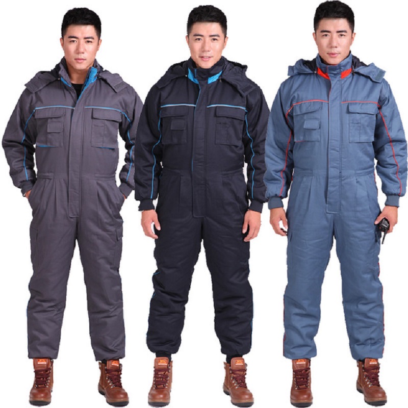 Winter Work Coverall Men Women Warm Wadded Cotton Padded Jumpsuit Thick Machine Repairmen Overall Workshop Cold Storage Uniform