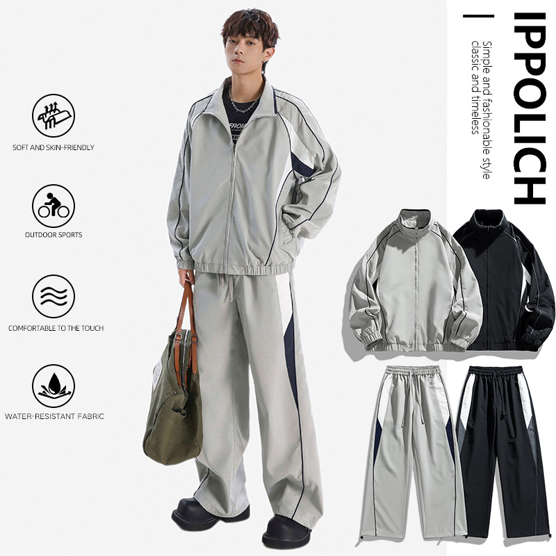 男性服スウェットシャツセットファッションスポーツセットランニングスウェットシャツスウェットパンツ2枚セットジョギングジャージカジュアルスポーツウェア