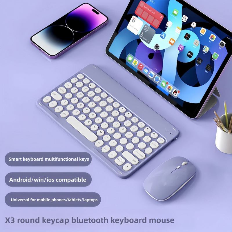Bluetooth キーボード マウス セット iPad 電話タブレット マジック コントロール充電オフィス ポータブル ワイヤレス ラウンド キャップと互換性があります。