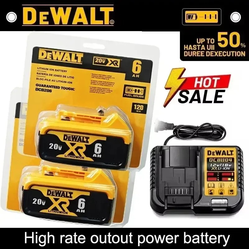 100% オリジナル DeWalt 20V 5Ah 6Ah バッテリー電動工具の交換 DeWalt DCB206 DCB205 DCB805 DCB200 電動工具