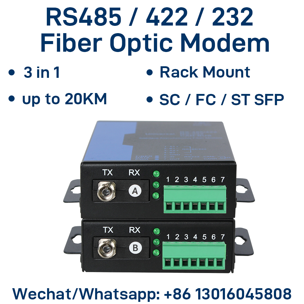 産業用 RS232 RS422 RS485 光ファイバーモデムシリアル通信データコンバータデバイスサーバーファイバーエクステンダー経由最大 20KM