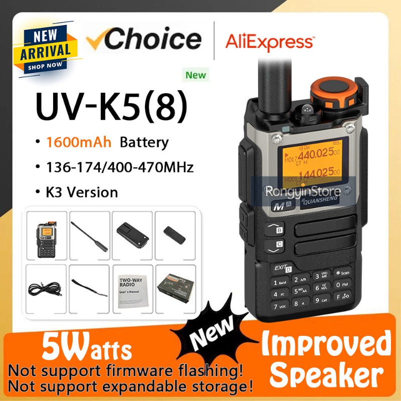 Quansheng UV-K58 5W Walkie Talkie UV-K6 UV-K5(8) Two Way Radios USB-C Direct Charge Multi-band AM/FM UHF VHF DTMF UV-K5 Upgrade