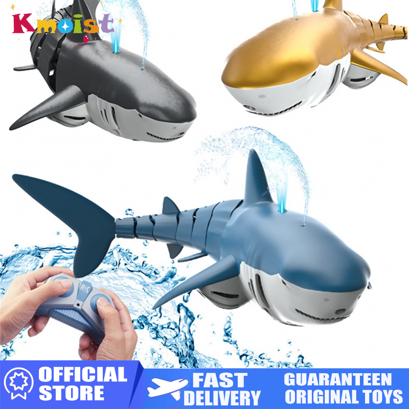 2.4 グラムシミュレーションリモートコントロール動物ライト付き潜水艦ロボット魚電気おもちゃ男の子アップグレードスプレー水 Rc サメのおもちゃ