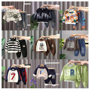 卸売新作春秋子供男の子服セット綿パーカーコート + パンツ 2 個トラックスーツスーツ子供のための子供プレゼント