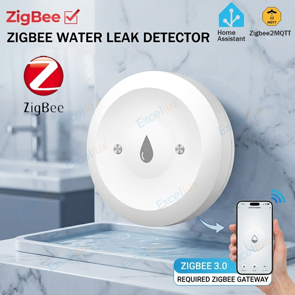ZigBee 漏水センサー 洪水検知器 水センサー キッチン バスルーム スマートホームオートメーション Zigbee ゲートウェイ Z2M と互換性あり