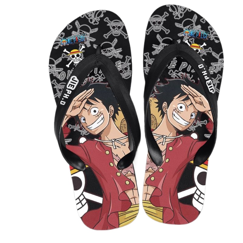 Anime One Piece Luffy Cartoon Flip Flops Slippers - Non-Slip Outdoor Summer Sandals Unisex for Adults Cartoon eva slippers
