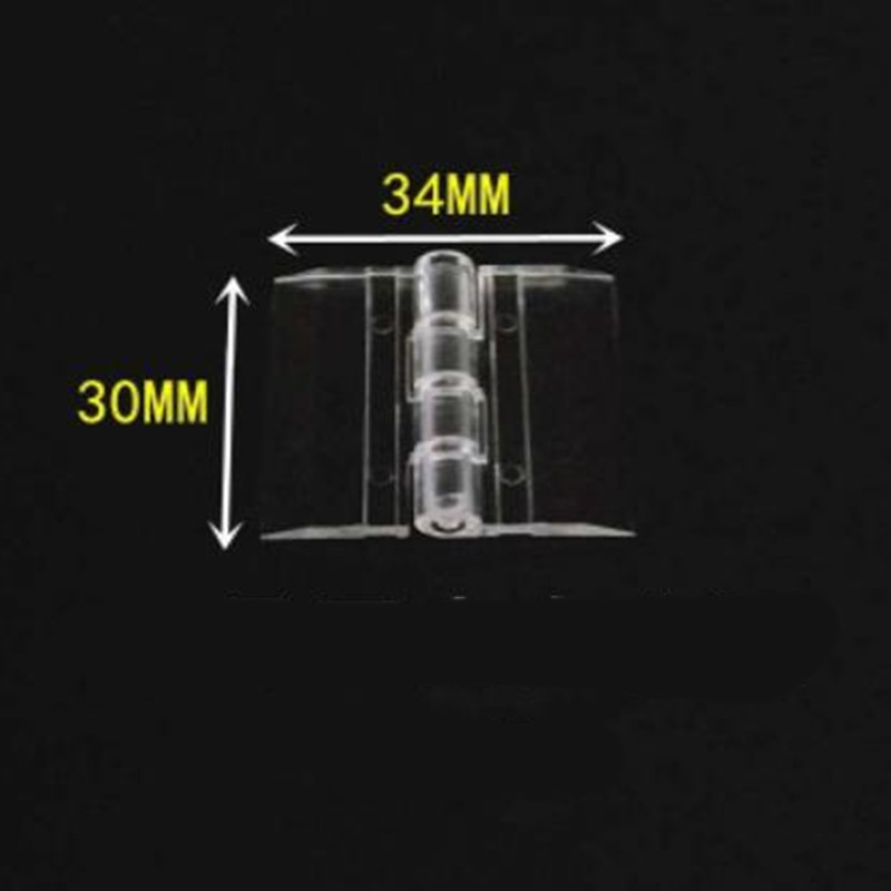 100 個アクリルヒンジ 30x34mm 、パースペックス透明ヒンジ、プレキシガラスヒンジ、有機ガラスヒンジ、家具アクセサリー