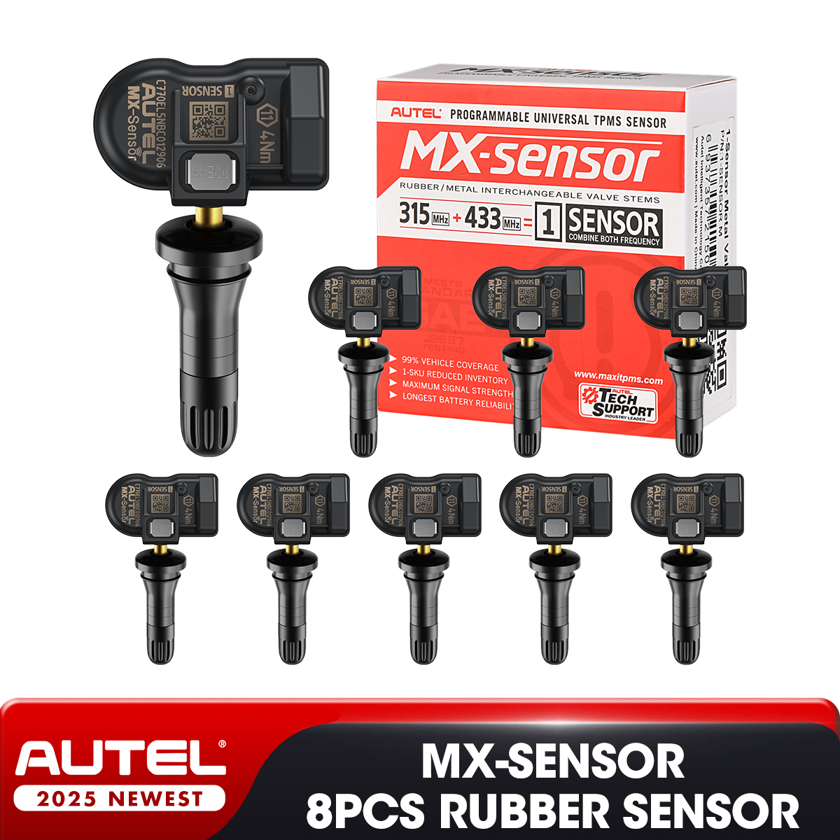 Autel MX センサー 433MHZ 315 MHZ 2in1Mx センサー TPMS タイヤ修理ツール自動車アクセサリー MaxiTPMS TS501 TS508