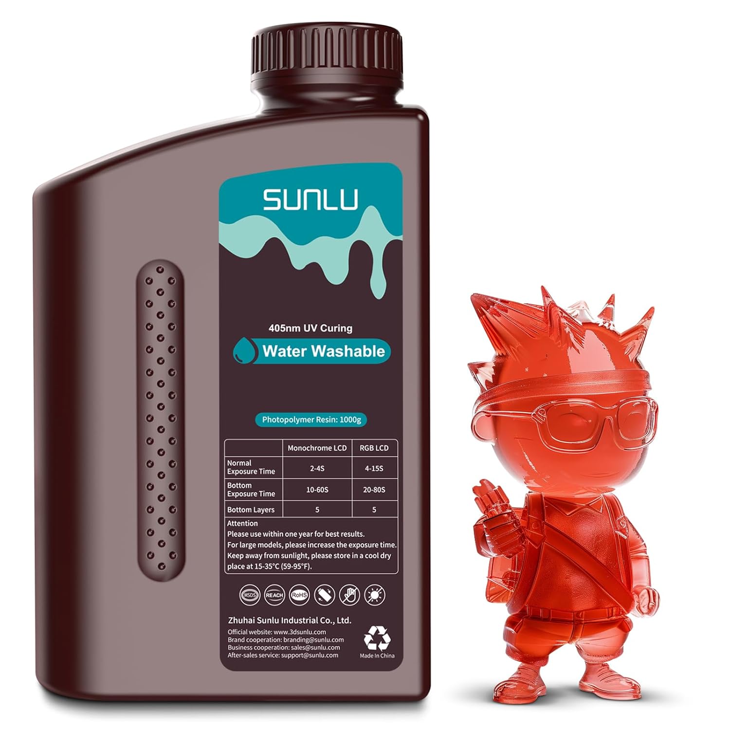 SUNLU 1KG ABS のような/標準/水洗い 3D 樹脂 405nm UV 樹脂ほとんどの SLA/DLP/LCD 3D プリンタ材料 UV 感受性 1kg