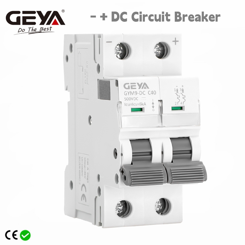 GEYA Din レール DC MCB 6KA 2P 500V ミニサーキットブレーカー DC 6A 10A 16A 20A 25A 32A 40A 50A 63A