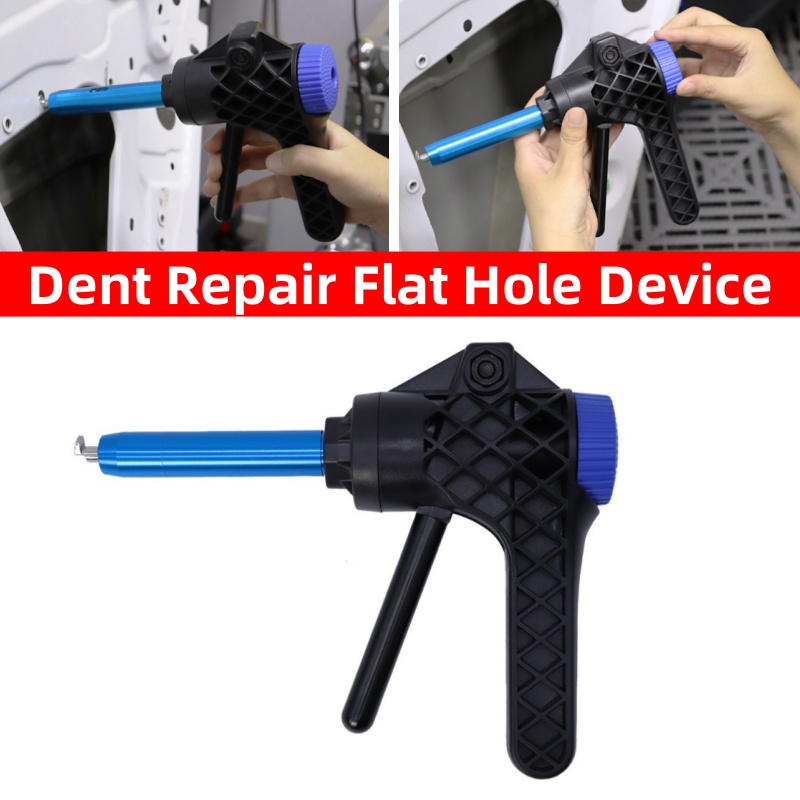ペイントレス デントリペア ホールフラットナーツール - 7mm ステンレスチップ、調整可能、人間工学に基づいた ABS ダイヤモンド中空ハンドル、自動車ボディツール