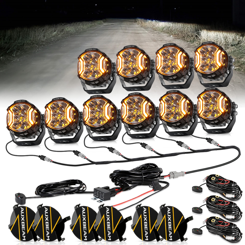 AUXBEAM 2/4/6/8 個 3 インチ LED ドライビングライトポッド ブラックシェル付き