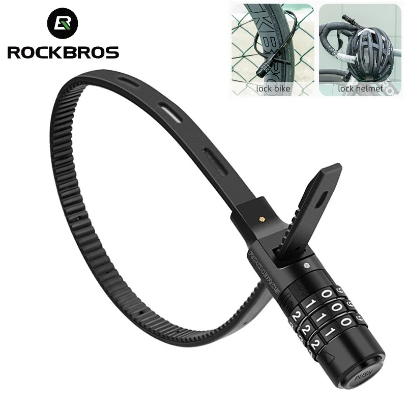 Rockbros 3 桁パスワードヘルメットロック多目的自転車電動スクーターオートバイポータブル盗難防止ロックバイクアクセサリー