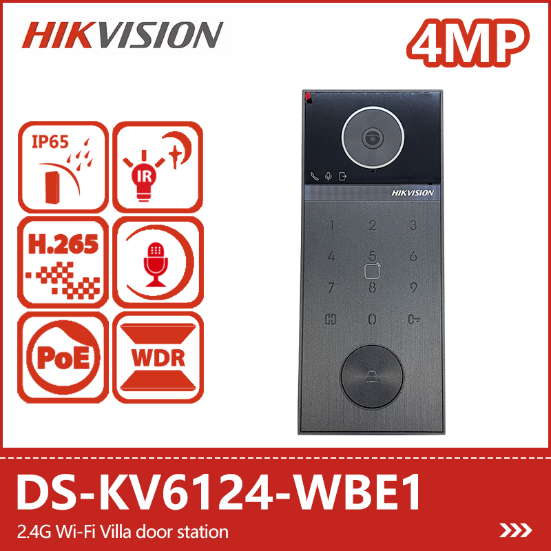 Hikvision 4MP 2.4G Wifi ヴィラ ドア ステーション DS-KV6124-WBE1 ドアベル カメラ カード