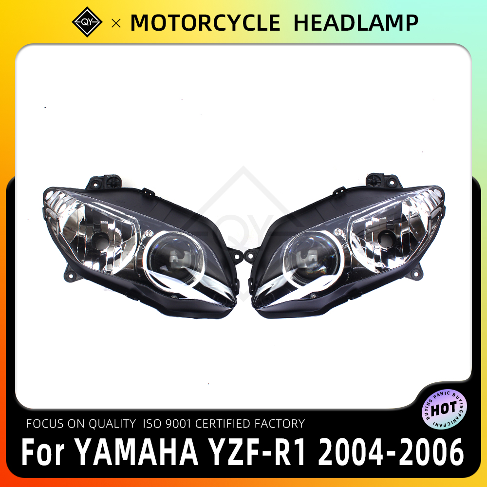 LQYL オートバイヘッドライトヘッドランプヘッドライトランプアセンブリヤマハ YZF 1000 R1 YZF-R1 2004 2005 2006 04-06