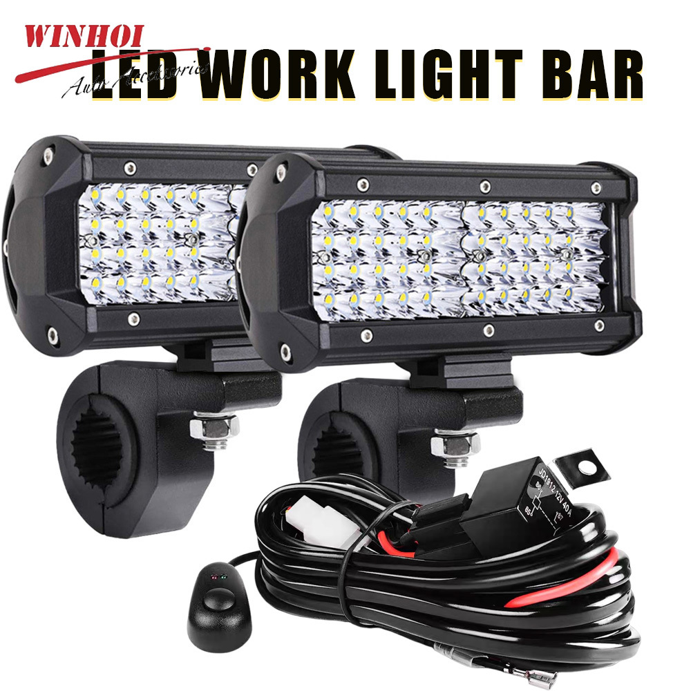 4インチ 7インチ LED ワークライト 12-24V LED ヘッドライト LED ライトバー スポットフラッドドライビングフォグランプ 4x4 トラックオフロードアクセサリー用