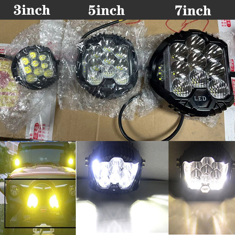 3 側面照光ワークライトジープラングラートラック用 LED ヘッドライト修正されたオフロード車 3 5 インチ 2 個 110 ワット
