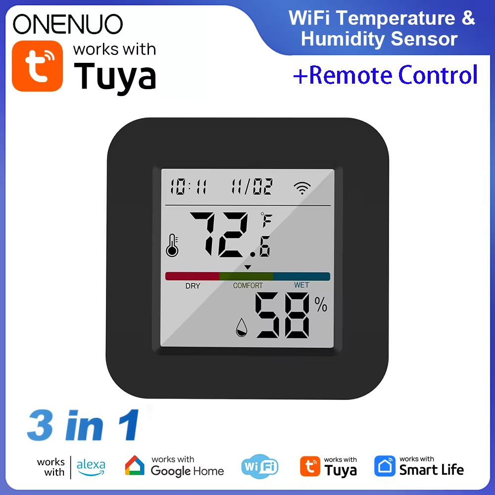 Tuya WiFi 温度と湿度センサー IR ユニバーサルリモコンスマートライフアプリ制御 Alexa Google Home と連携