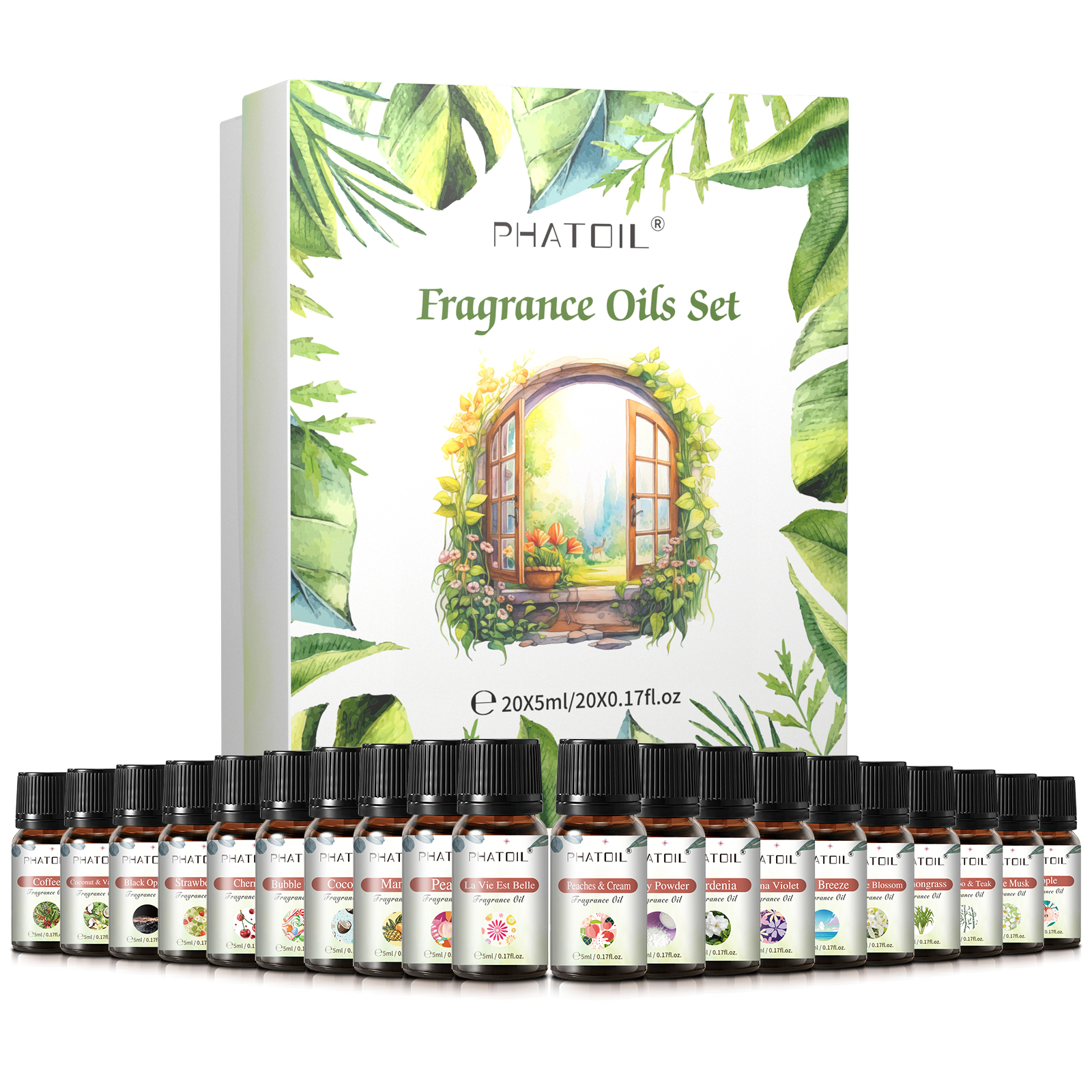 PHATOIL 20 個フレグランスオイルセットディフューザーキャンドル作成 5 ミリリットルココナッツ