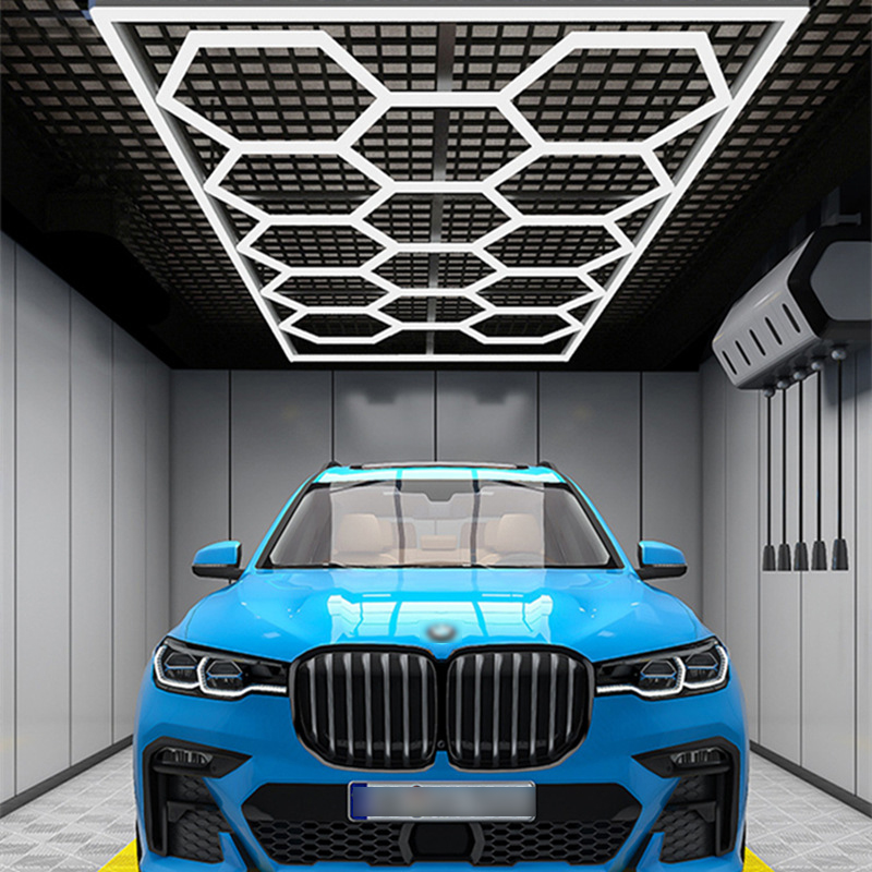 ガレージライト六角ライトランプ 110V-240V Led チューブハニカム天井照明自動車車体修理 Led ワークショップ