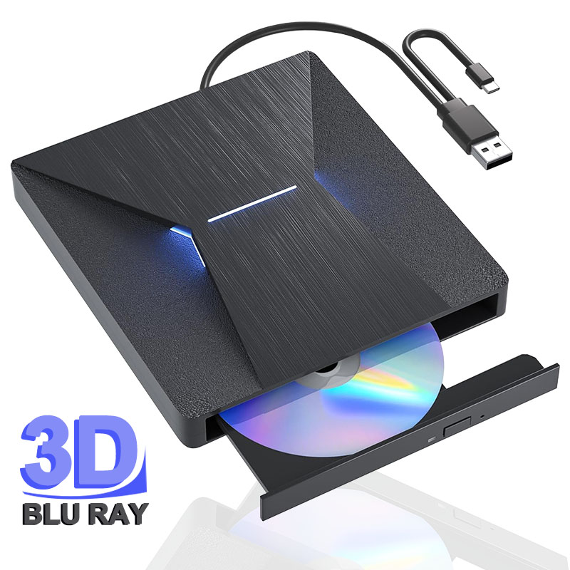 外部ブルーレイドライブ USB3.0 USB-C フラッシュライト 3D ブルーレイバーナーリーダー CD DVD プレーヤー ラップトップ PC ウィンドウ Mac OS 用