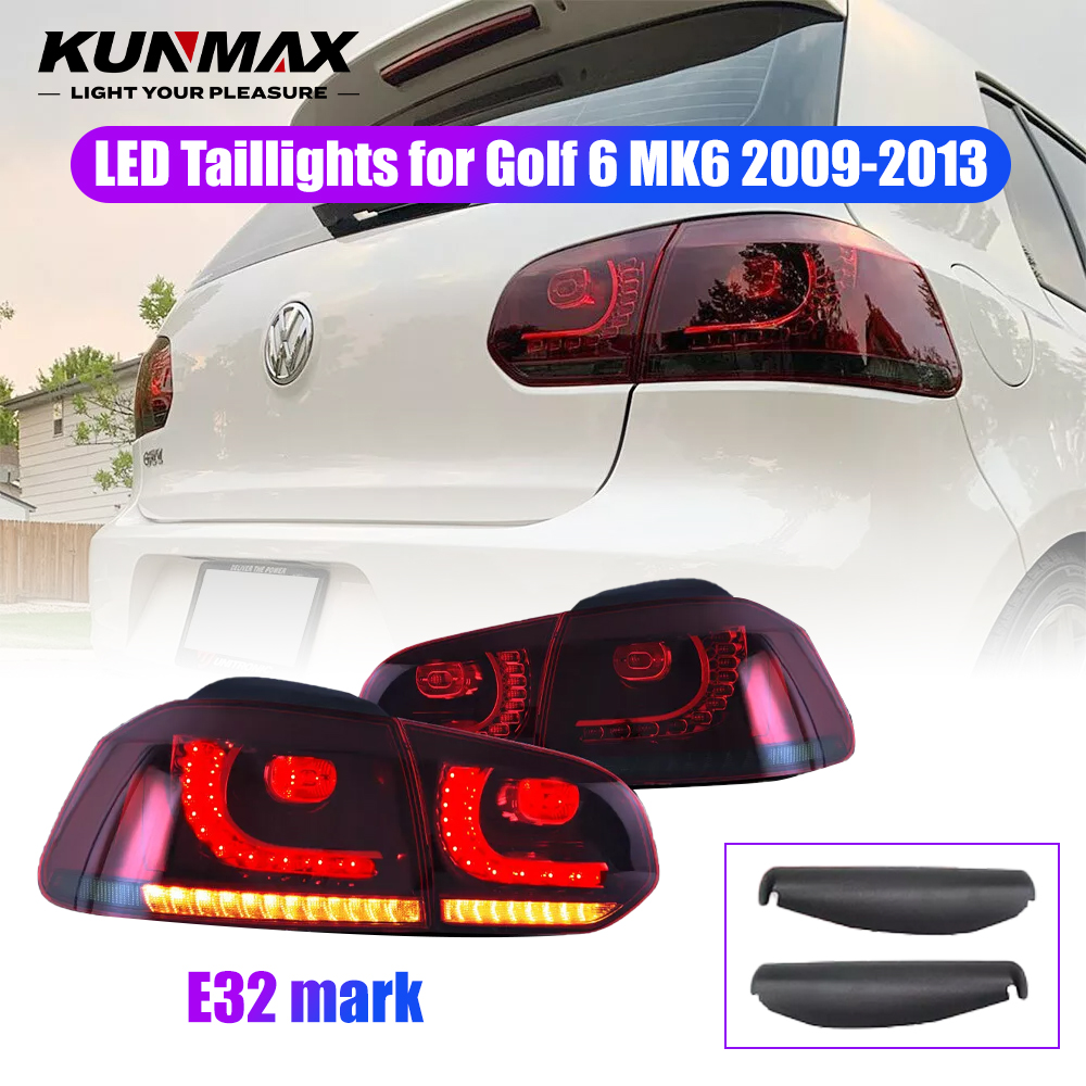 2 個車の LED テールライトアセンブリ VW ゴルフ 6 MK6 GTI R 2008-2013 ダイナミックターンシグナルリバースフォグブレーキテールライトプラグ