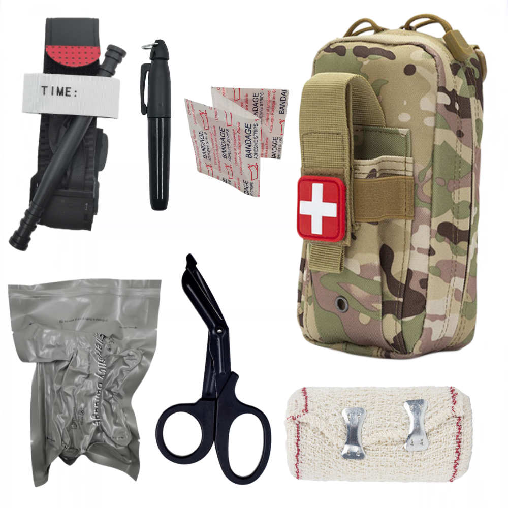 Molle 応急処置 EDC バッグ応急処置止血帯、ハサミ包帯、IFAK ハンティング応急処置キット、救命キット