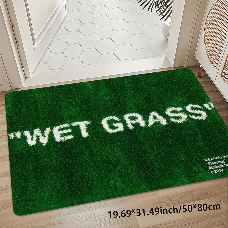 VIKAMA Trendy Brand Imitation Grassland Entrance Mat, Internet Famous Entrance Mat Personalized Decorative Blanket