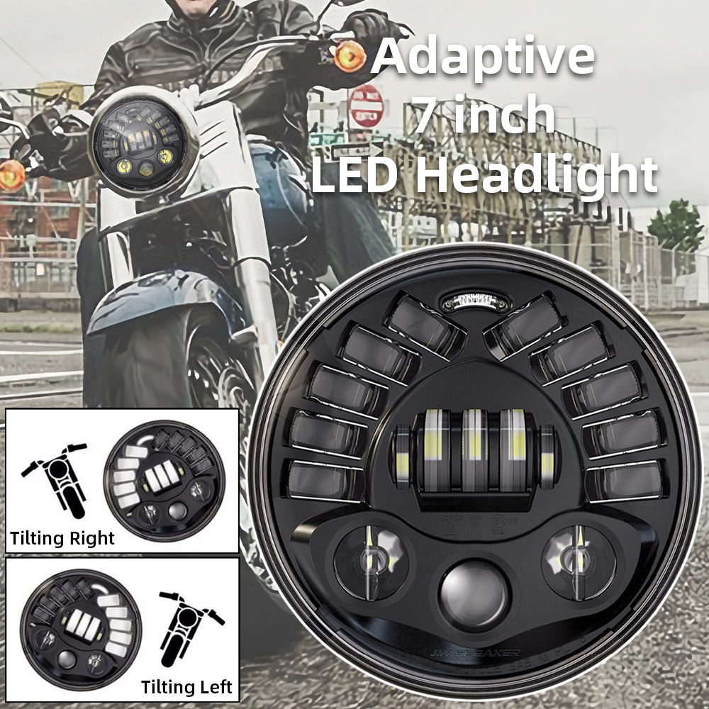 適応 7 "インチ LED ヘッドライトライトハーレーソフテイルファットボーイ FLSTF FLSTFB ヘリテージクラシック FLSTC デラックス FLSTN CVO スリム FLS