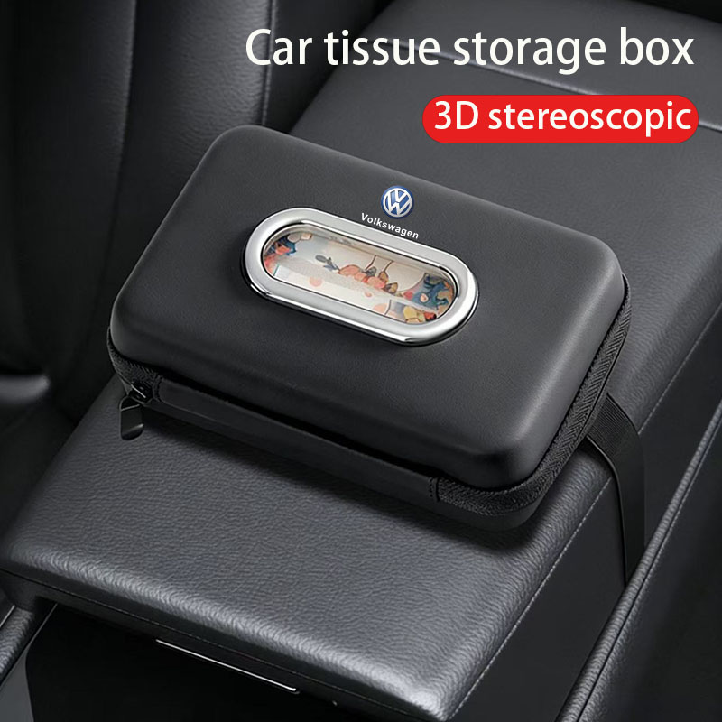 カーシートバックサスペンション 3D 立体ティッシュボックスフォルクスワーゲンティグアンゴルフ MK6 MK5 MK7 パサートジェッタ GTI CC シロッコ