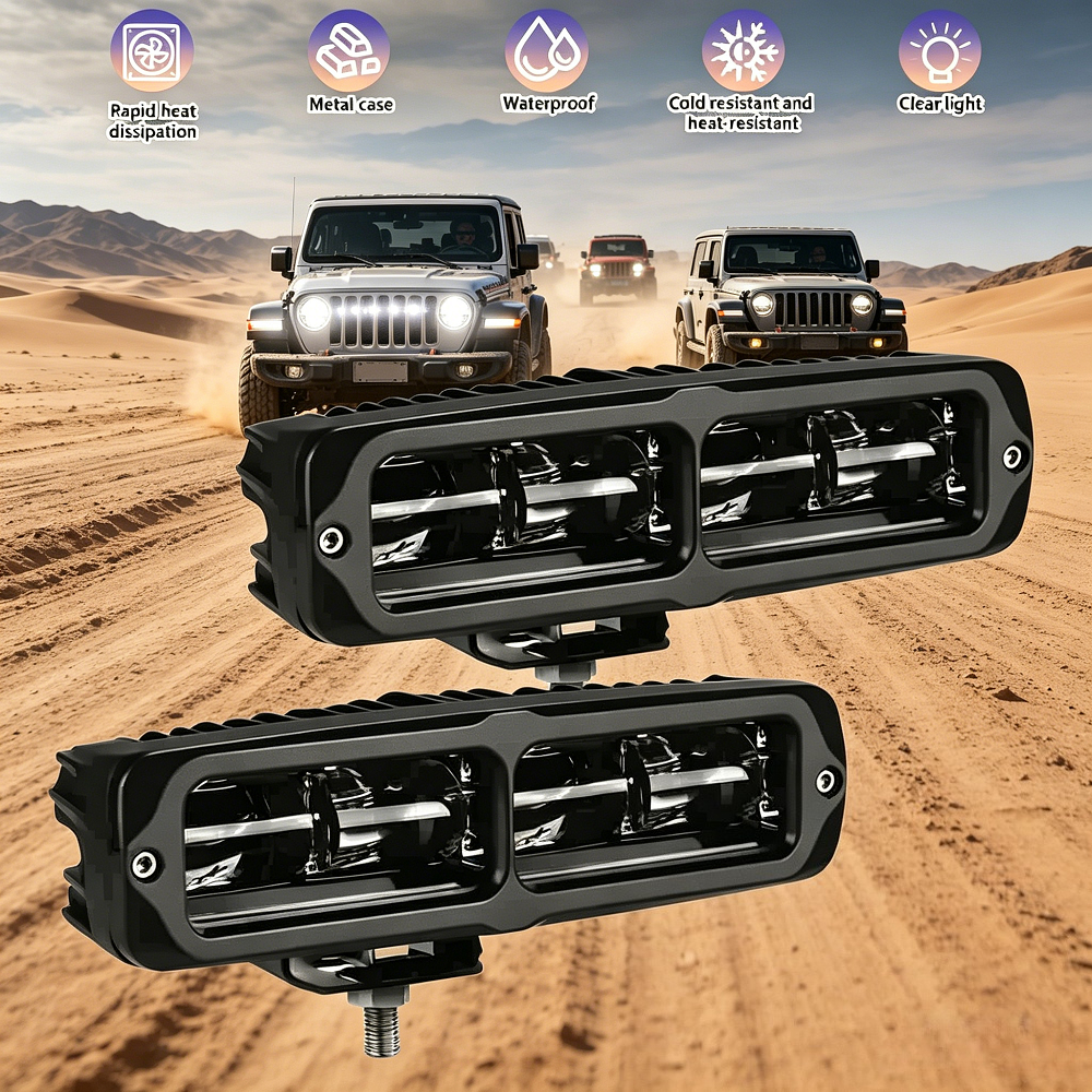 1 ペア 30 ワット 6 インチ LED ライトバー 6000LM 6000K ホワイト IP67 防水オフロード運転フォグライトオートバイトラック SUV ATV ボート