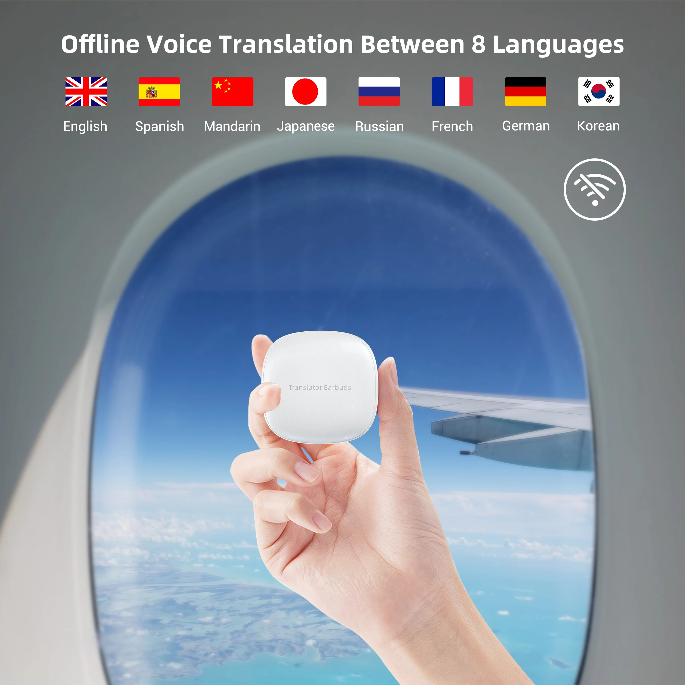 オンライン/オフライン M3 音声翻訳イヤホン 144 言語翻訳をサポート ワイヤレス Bluetooth ヘッドセット インスタント双方向