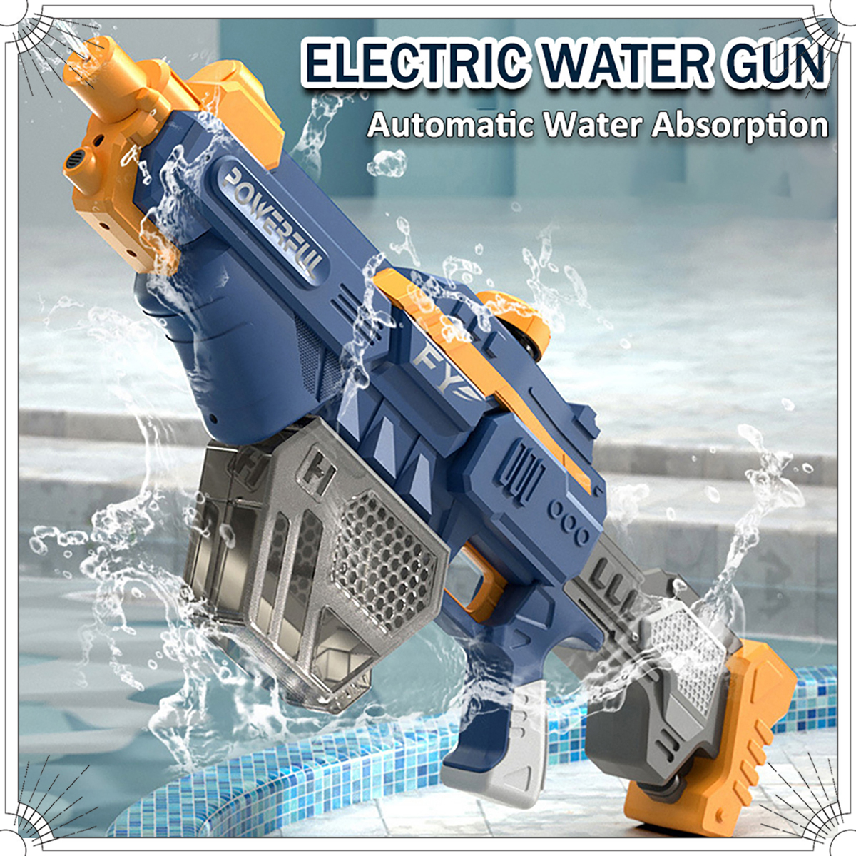 全自動電動キッズ水鉄砲吸水夏のおもちゃ連射水鉄砲外部接続コーラボトル
