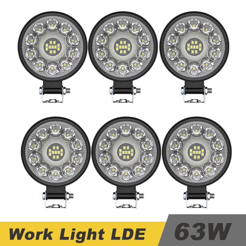車の LED ワークライト 63 ワット 3 インチラウンド 21LED 投光器補助ライトオフロード車両改造ライト LED ヘッドライト 12V 24V